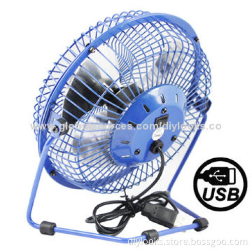 Metal Series Mini USB Fan, 360° Rotate, Lileng-819 (Blue)